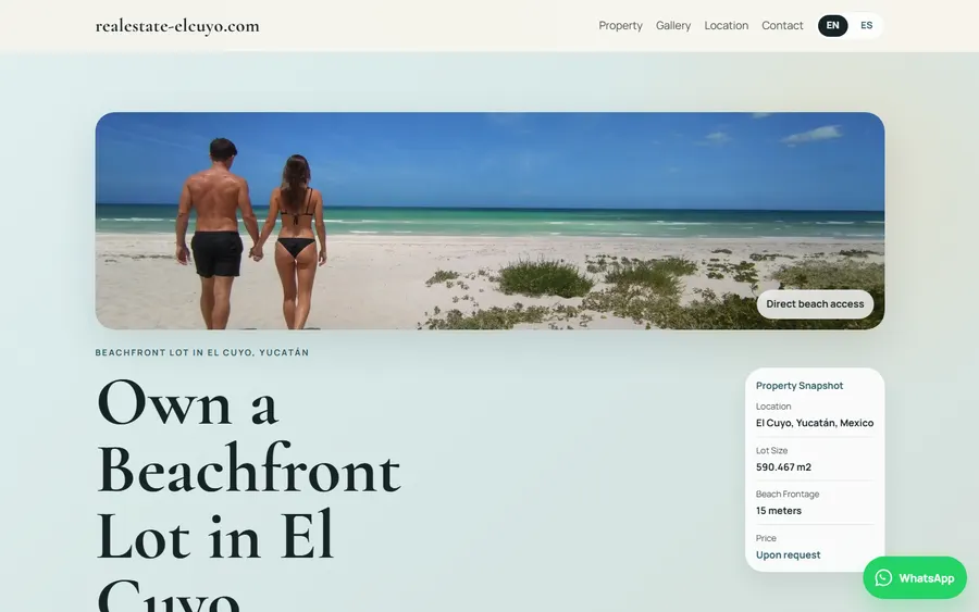 Real Estate El Cuyo website screenshot