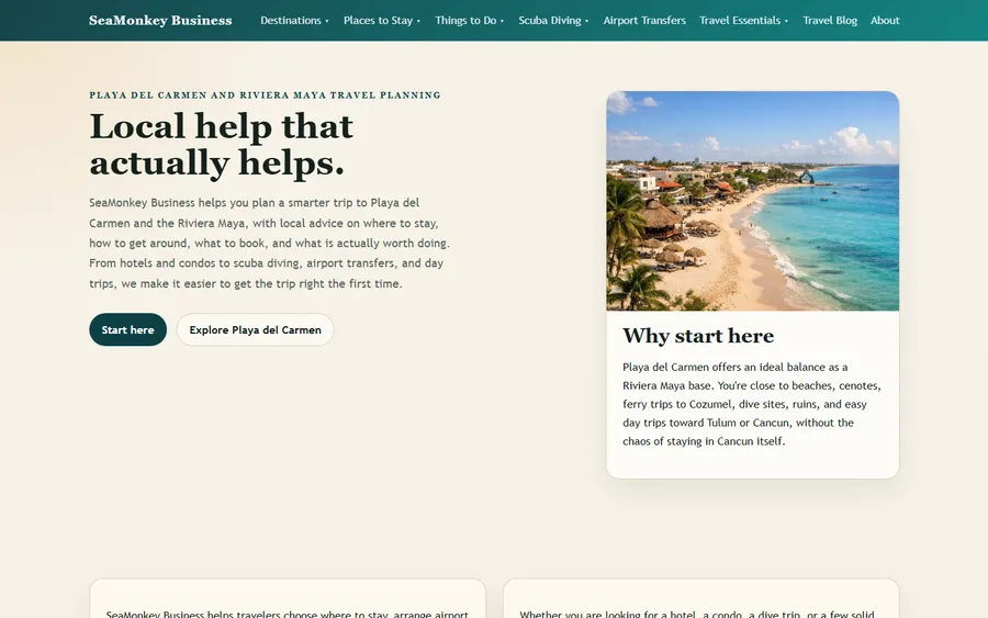 SeaMonkey Business homepage screenshot